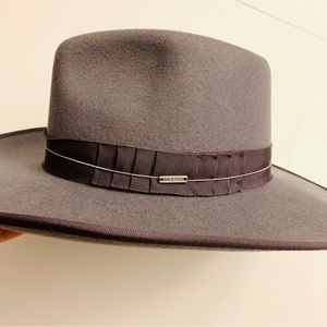 Brixton gray w purple hue western fedora hat new XS 54cm